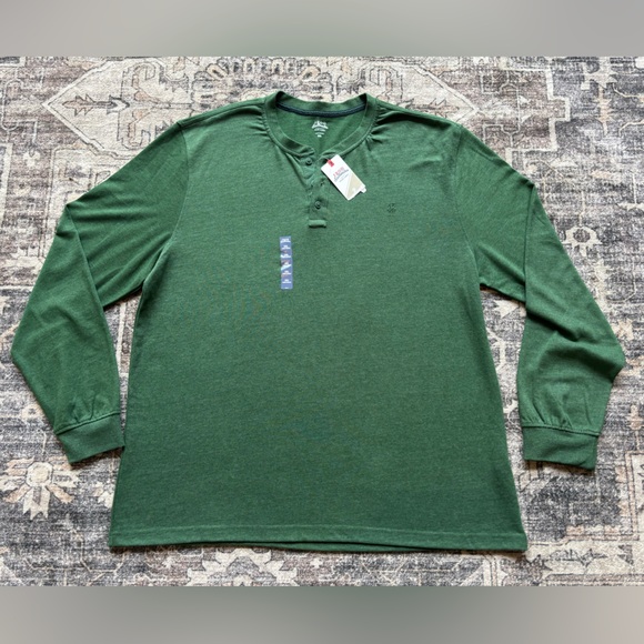 Izod Other - Nwt Mens Izod Saltwater Relaxed Classics Long Sleeve Green Henley Shirt Size XXL